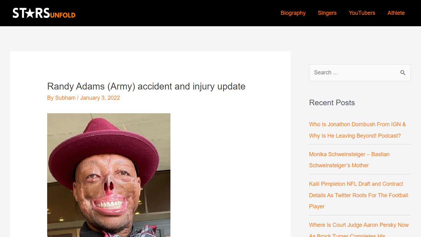 Randy Adams (Army) Accident And Injury Update - StarsUnfold